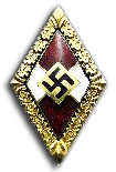 Golden Hitleryouth Honor Badge with Oak Leaf
